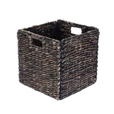 Hastings Home 2-Pack Hastings Home Baskets 12-in W x 12-in H x 12-in D Black Water Hyacinth Baske... | Lowe's