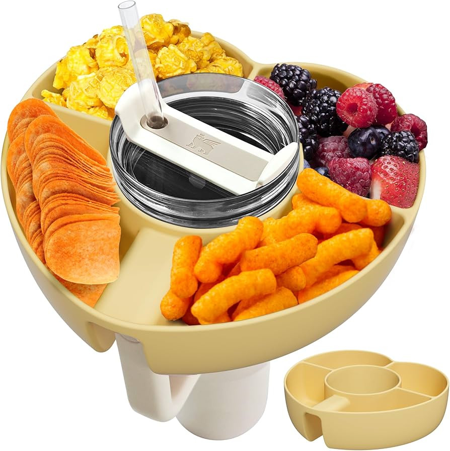 AWINNER Compatible for Stanley Cup 40 oz Snack Bowl with Handle, Reusable Silicone Accessories (Y... | Amazon (US)