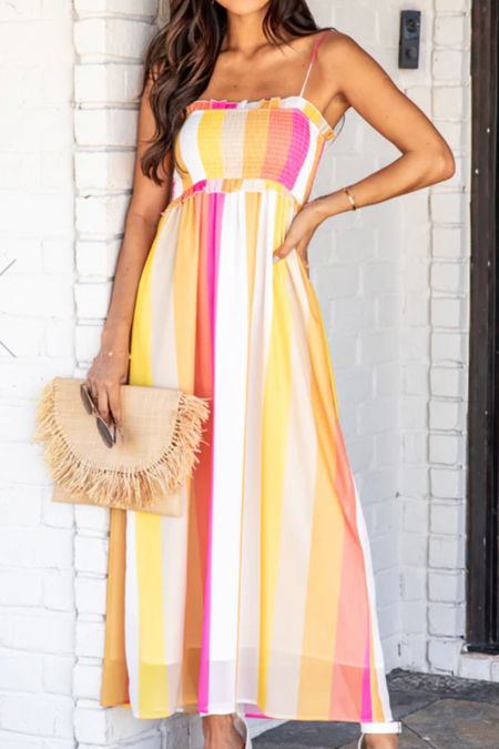 This yellow and pink vacation maxi dress is so cute!!

#LTKunder100 #LTKU