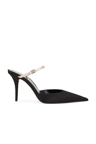 Saint Laurent Killer Mule in Nero & Partridge Pink - Black. Size 36 (also in 37, 41). | FWRD 