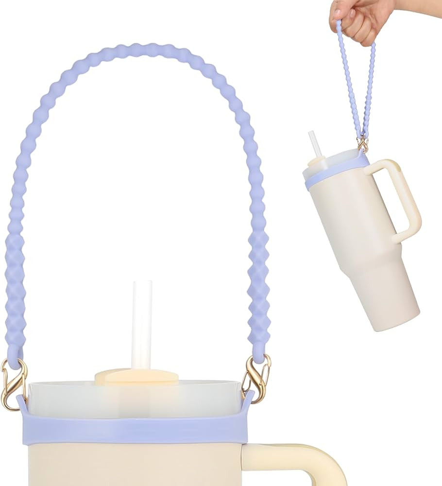 Water Bottle Handle,Soft Durable Silicone Water Bottle Sling, Carrier, Holder with Strap for 8-40... | Amazon (US)