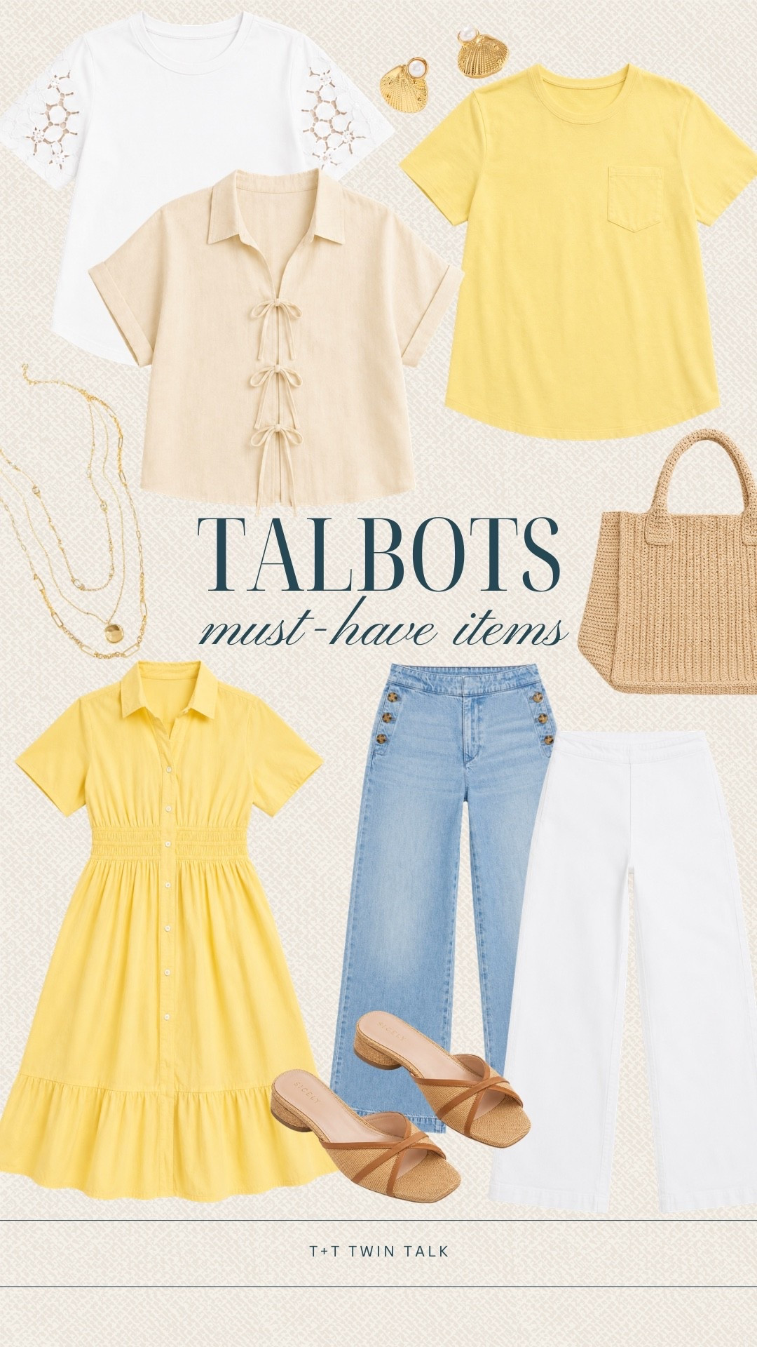 We picked some of our favorite Talbots finds for summer and love how fresh the yellow, white, and light denim pieces feel together. The woven bag, gold jewelry, and neutral sandals give everything that easy polished look that works for everyday outfits or vacation plans. These are the kinds of classic staples we know we would keep reaching for all season.

#LTKMidsize #LTKOver40 #LTKSeasonal