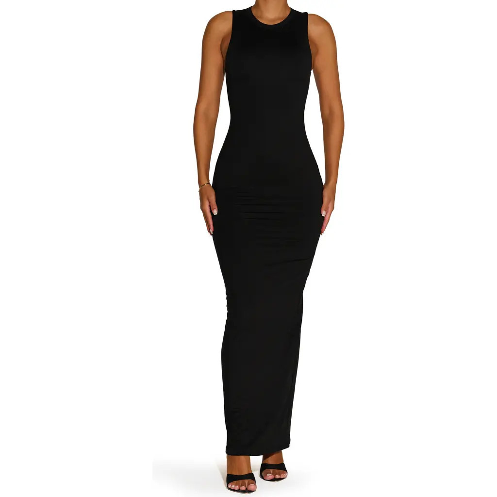 N BY NAKED WARDROBE Care Crewneck Maxi Dress in Black at Nordstrom Rack, Size X-Small | Nordstrom Rack