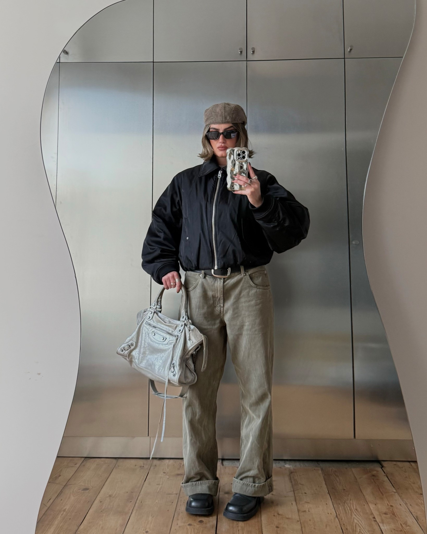 Bomber jacket, straight leg jeans, khaki jeans, black boots, vintage bag, balenciaga city bag

#LTKuk #LTKspring