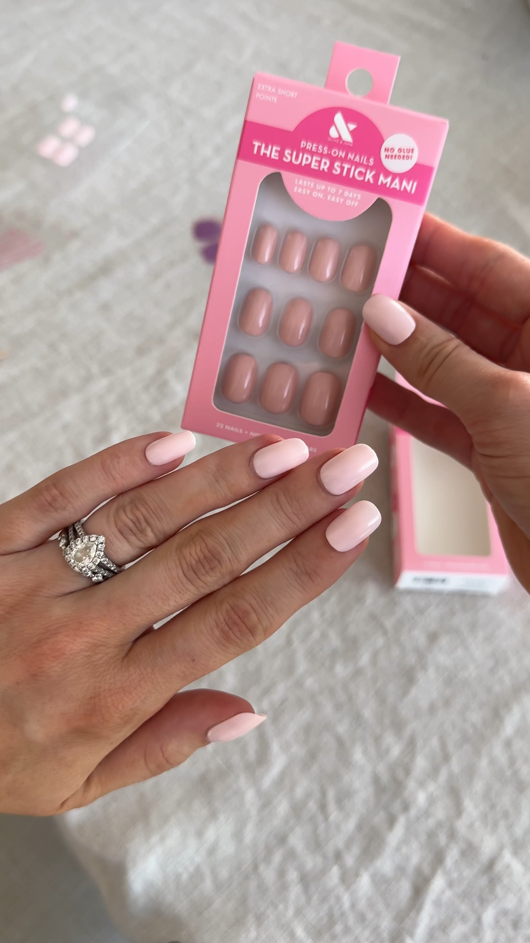 #AD Nails so effortlessly easy you can do them during nap time 💅🏽☁️🧸 these @oliveandjune press-on nails only took me 15 mins! Obsessed with the color + shape, and bonus points for not even having to use a glue 🫶🏼 there’s seriously too many good things to list about these, but a few note worthy mentions are that they come in multiple colors and shapes, are under $10 and are a target beauty find. You already know I have them added to my LTK! #oliveandjunepartner #diynails #nailtok #diymani #Target #TargetPartner @oliveandjune @Target

#LTKBeauty #LTKFindsUnder50 #LTKStyleTip