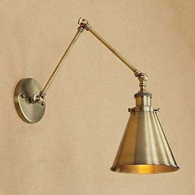 Adjustable Brass Finish 1 Light Wall Sconce - LITFAD 7" Industrial Wall Lamp Mounted Lighting Fix... | Amazon (US)