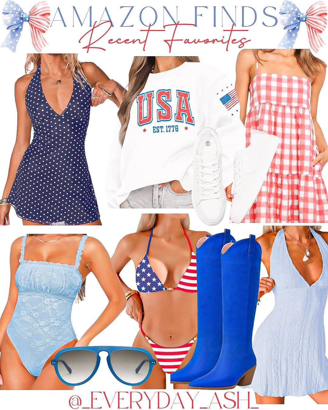 My recent purchases ♥️🩵🇺🇸

Fourth of July, blue dress, red dress, USA sweatshirt, bikini, blue western boots, sunglasses

#LTKootd #LTKgrwm