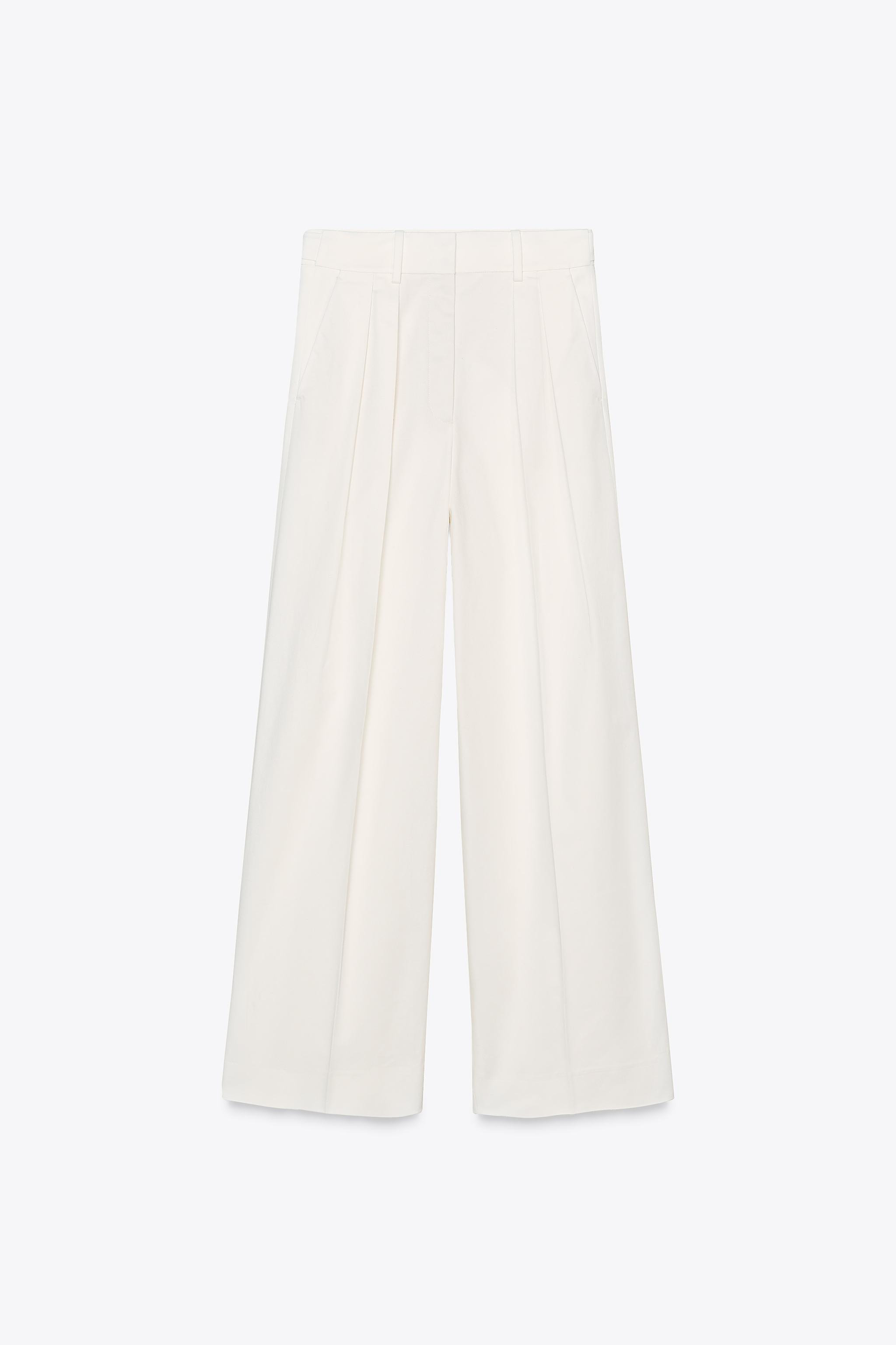 ZW COLLECTION TWILL PLEATED PANTS | Zara US