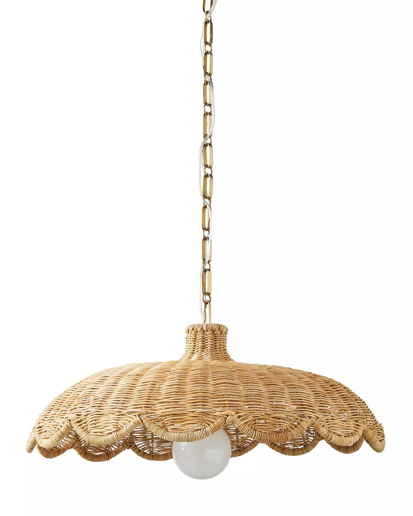Scallop Rattan Pendant | Serena and Lily