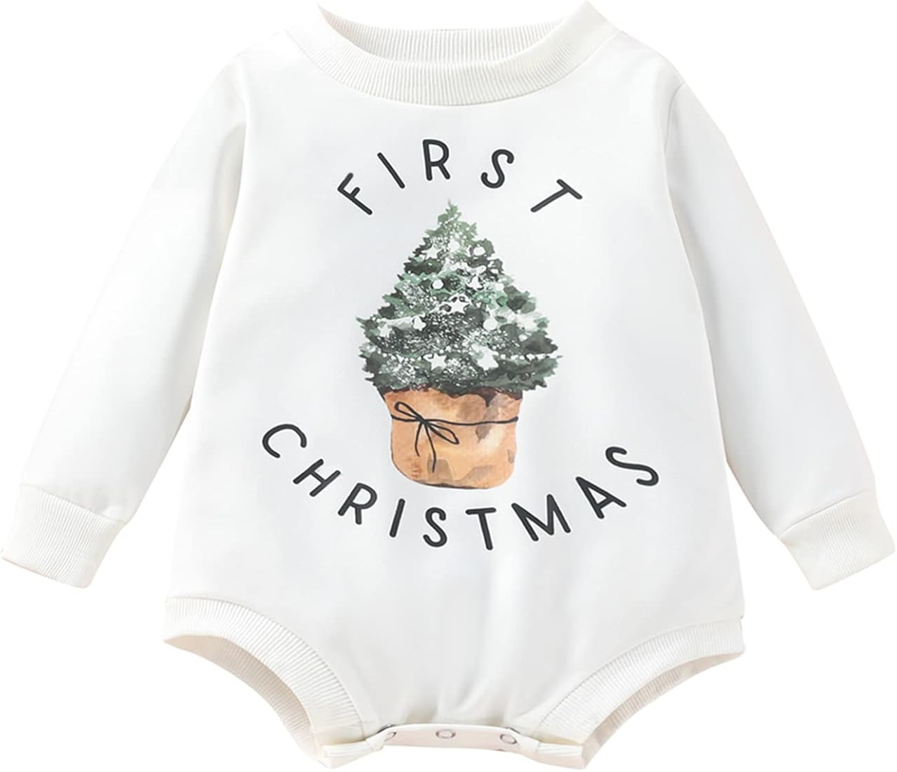 Amazon.com: Christmas Baby Girl Boy Sweatshirt Romper Long Sleeve Crewneck Pullover Sweater Top F... | Amazon (US)