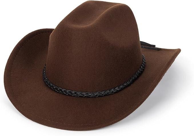 Western Cowboy Hat for Men Women Classic Roll Up Fedora Hat with Buckle Belt(Size:S-M) | Amazon (US)