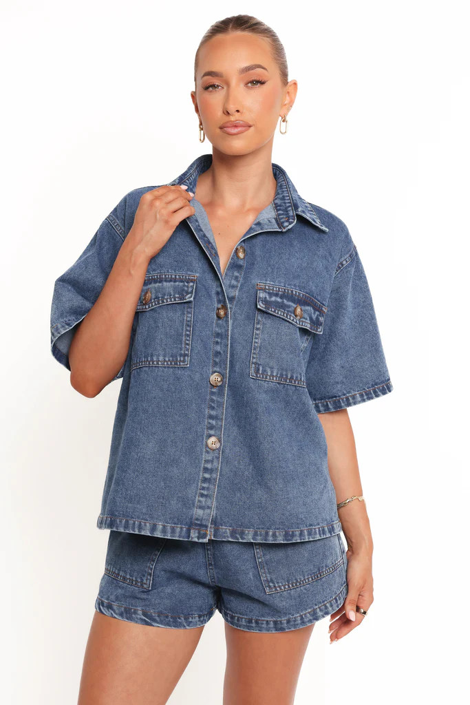 Noor Denim Short Set - Dark Blue | Petal & Pup (US)
