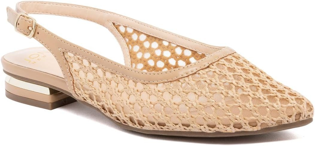 Jones New York Women’s Slingback Flats – Classic Pointed Toe Dress Shoes with Back Straps and... | Amazon (US)