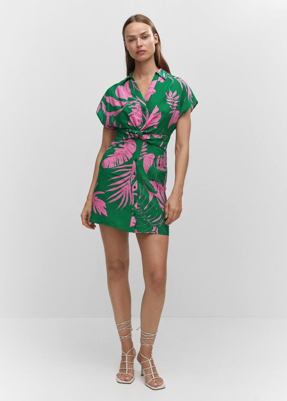 Tropical shirt dress -  Women | Mango USA | MANGO (US)