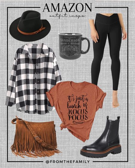 A best seller this season is the Hocus Pocus shirt! Love it paired with a black and white plaid shacket, black leggings and brown and black accessories.  All from Amazon the perfect fall shacket outfit.

Amazon link: 



#LTKHalloween #LTKunder50 #LTKSeasonal