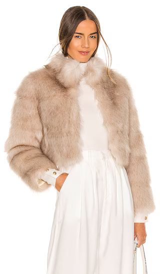 Tatiana Faux Fur Jacket in Cream | Revolve Clothing (Global)