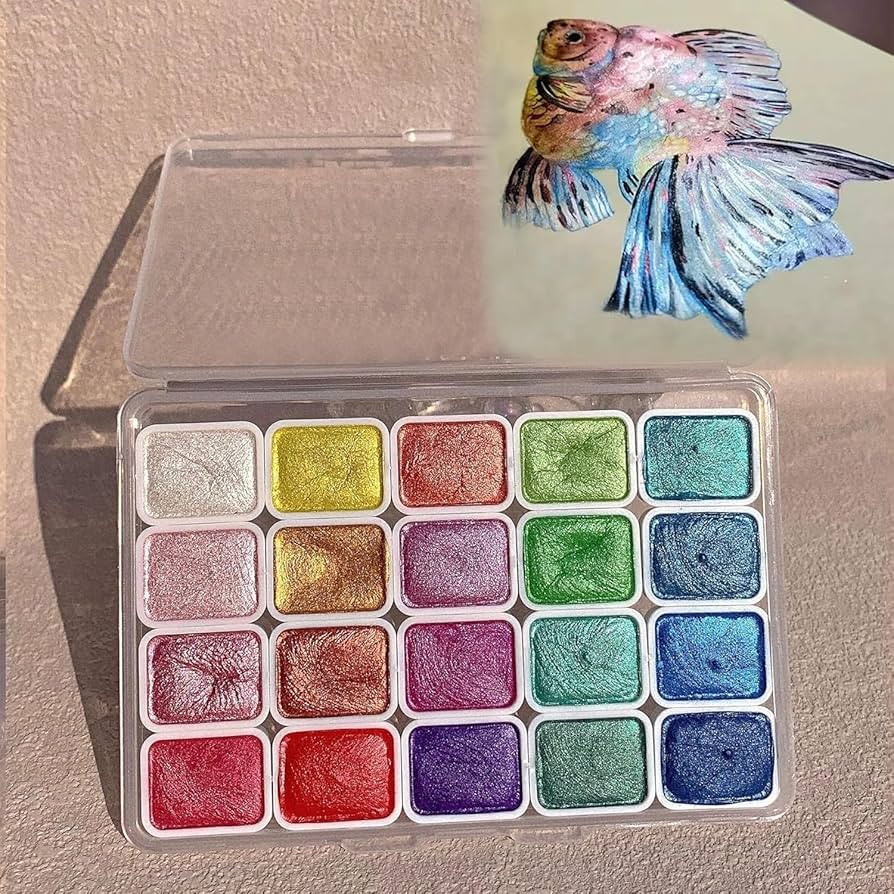 Forestry Shifting Watercolor Painting Set，20 Colors Watercolor Painting Set，Metallic Watercol... | Amazon (US)