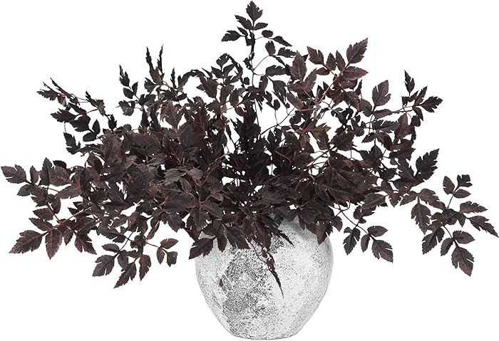 Sggvecsy 6 Pack 31.5’’ Artificial Cimicifuga Leaf Fall Leaves Spray Faux Plum Plant Ramosa St... | Amazon (US)