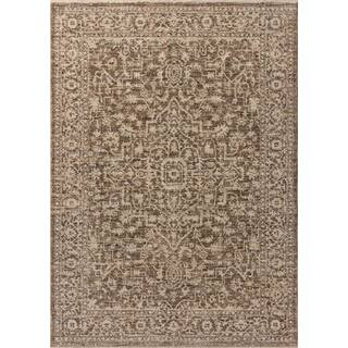 Newman Dark Taupe / Natural 3 ft. 11 in. x 5 ft. 7 in. Traditional Area Rug | The Home Depot