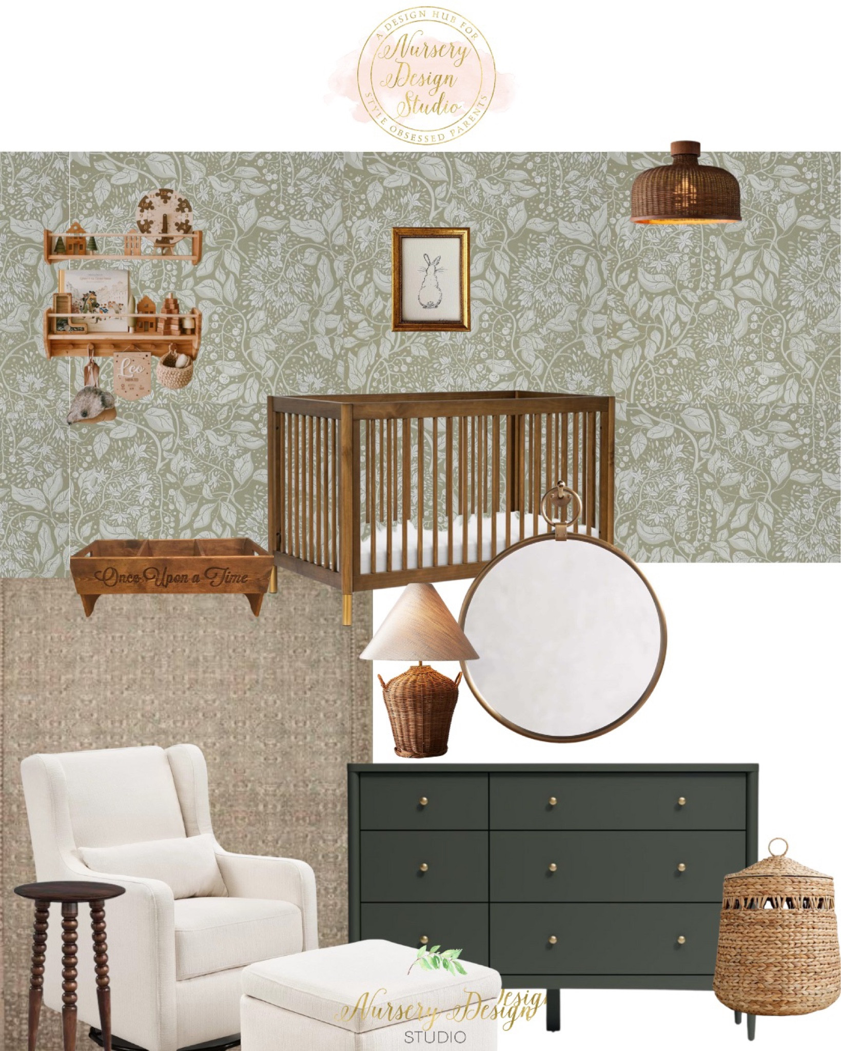 Nursery inspiration, vintage inspired decor, green dresser, dark wood crib, nursery glider

#LTKbaby #LTKsalealert #LTKhome
