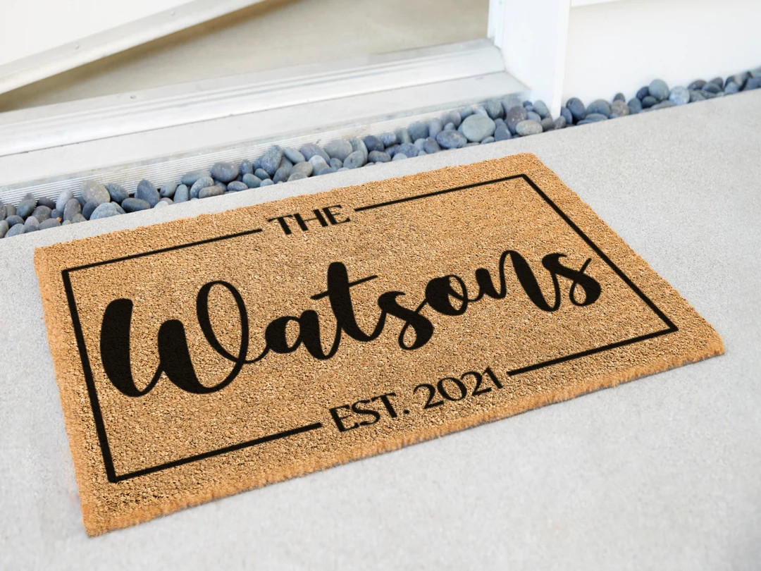 Wedding Gift for Couples, Custom Welcome Doormat With Family Name, Personalized Door Mat With Ant... | Etsy (US)