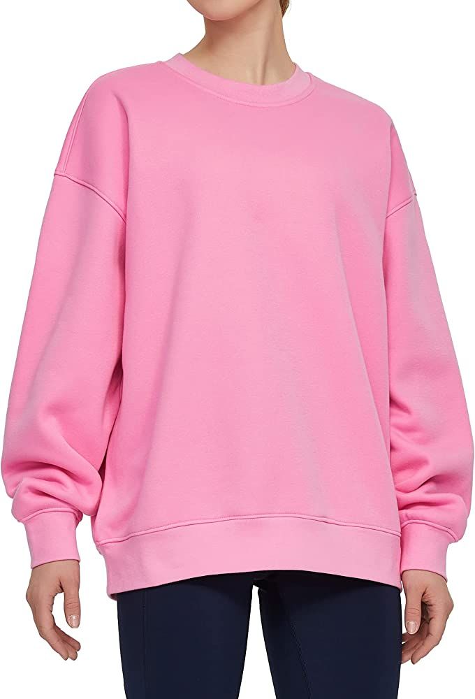 THE GYM PEOPLE Womens' Fleece Crewneck Loose fit Soft Oversized Pullover Sweatshirt | Amazon (US)