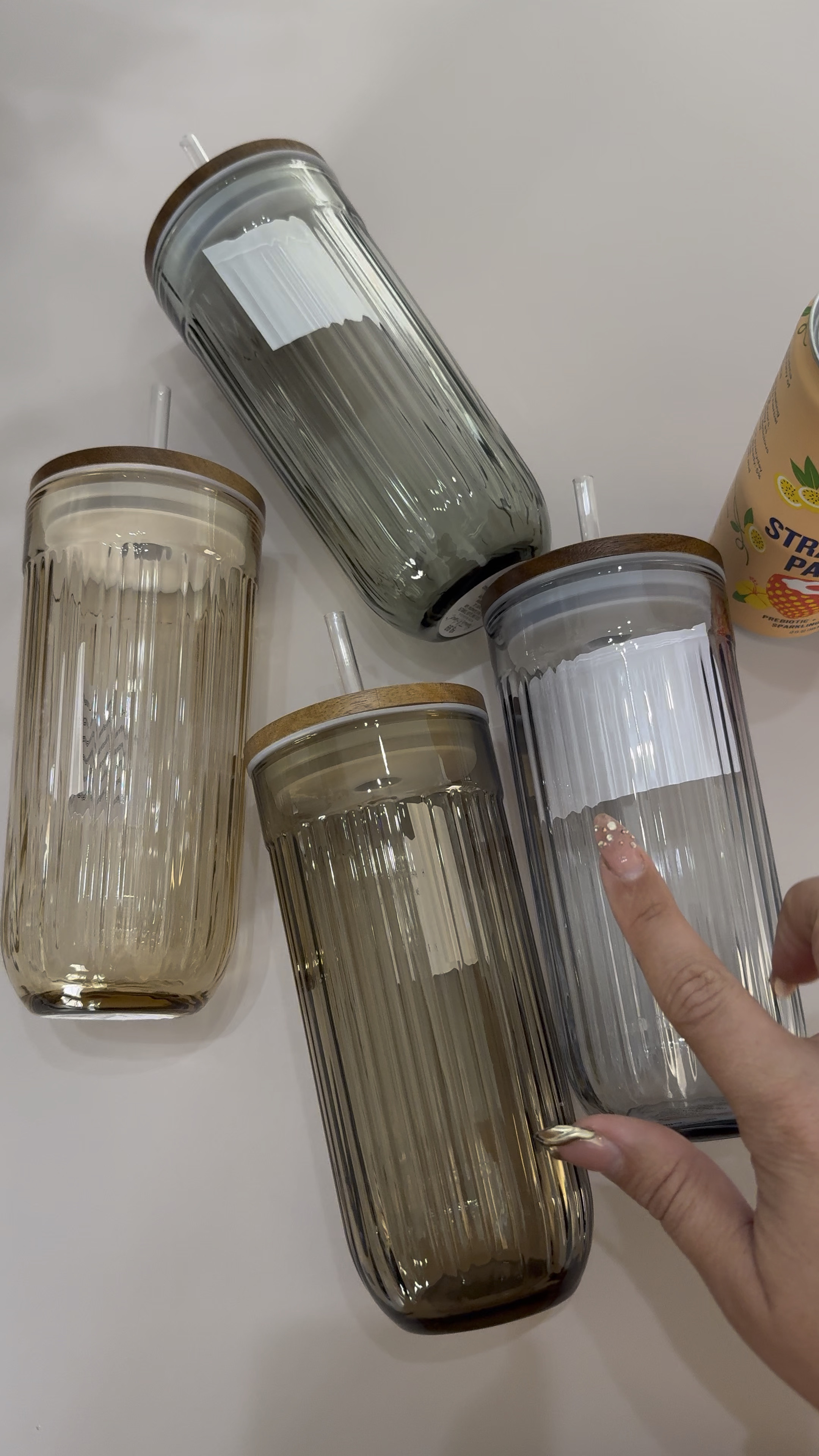 Found the viral glass tumblers at Target! They come in 4 shades gray, green, blush (looks like taupe), and beige, have wooden lids, and are a thick glass wall! 

#LTKHome #LTKGiftGuide