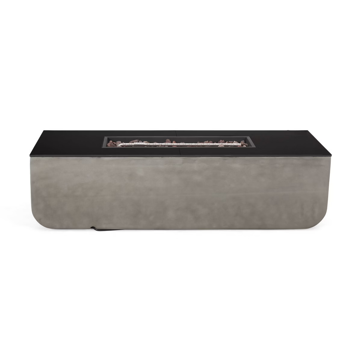 Aidan Outdoor 50000 BTU Light Weight Concrete & Ceramic Rectangular Fire Pit Light Gray - Christo... | Target
