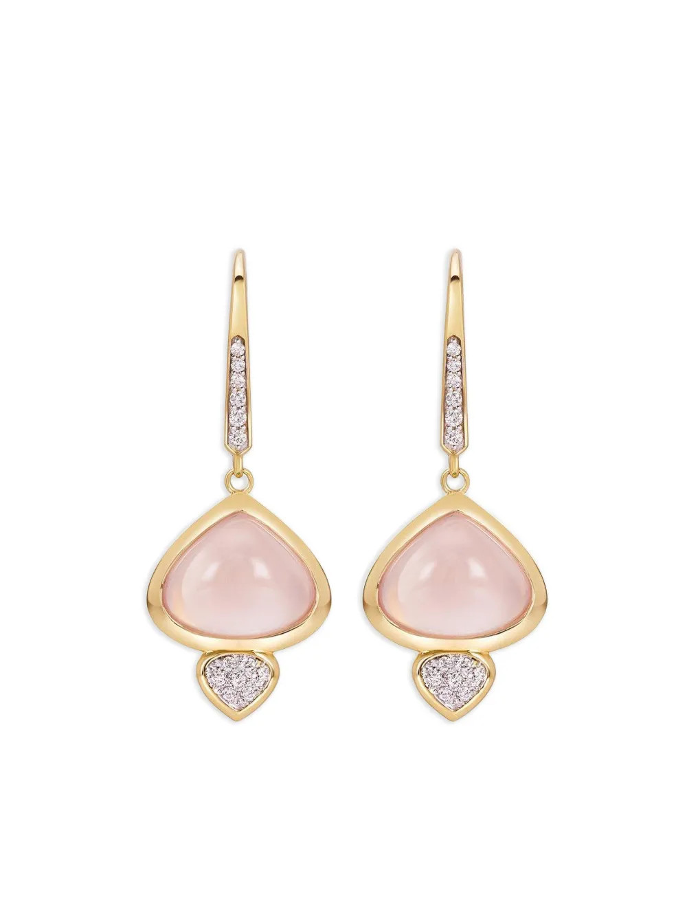 18K yellow gold Trisolina quartz and diamond earrings | Farfetch Global