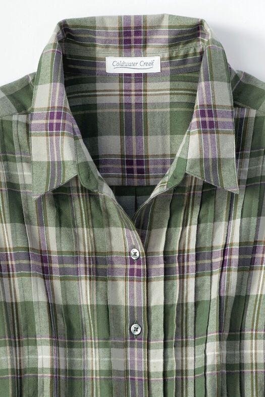 Pintucked NorthCountry Flannel Shirt | Coldwater Creek