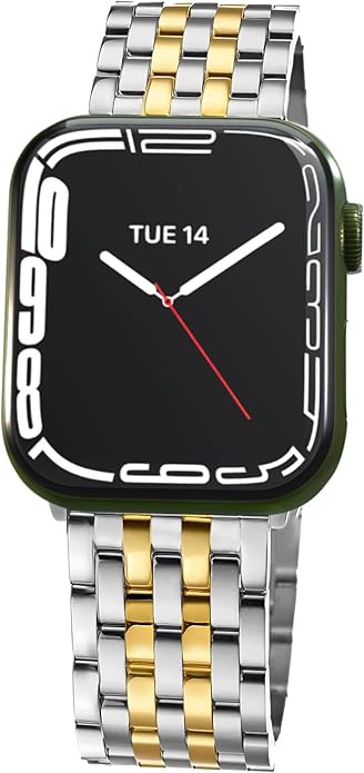 Seven-link Watch Band for Apple Watch Series 11, 10, 9, 8, 7, 6, 5, 4, 3, 2, 1 and SE 3/2/1 for W... | Amazon (US)