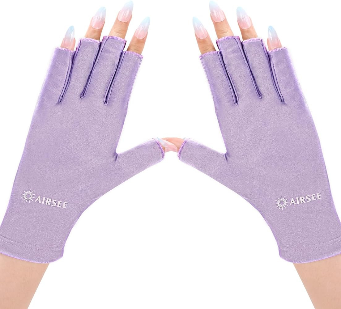 AIRSEE Anti UV Gloves for Nail Lamp, Professional UPF50+ UV Protection Gloves for Manicures Nail ... | Amazon (US)