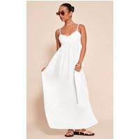 White Textured Strappy Scoop Neck Sleeveless Maxi Dress | PrettyLittleThing US