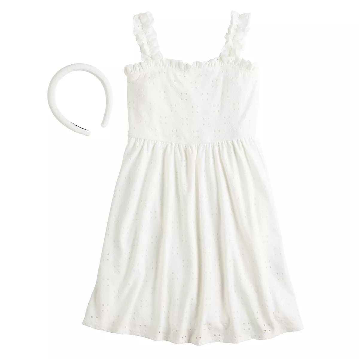 Girls 4-16 Three Pink Hearts Sleeveless Eyelet Dress in Regular & Plus Size | Kohl's