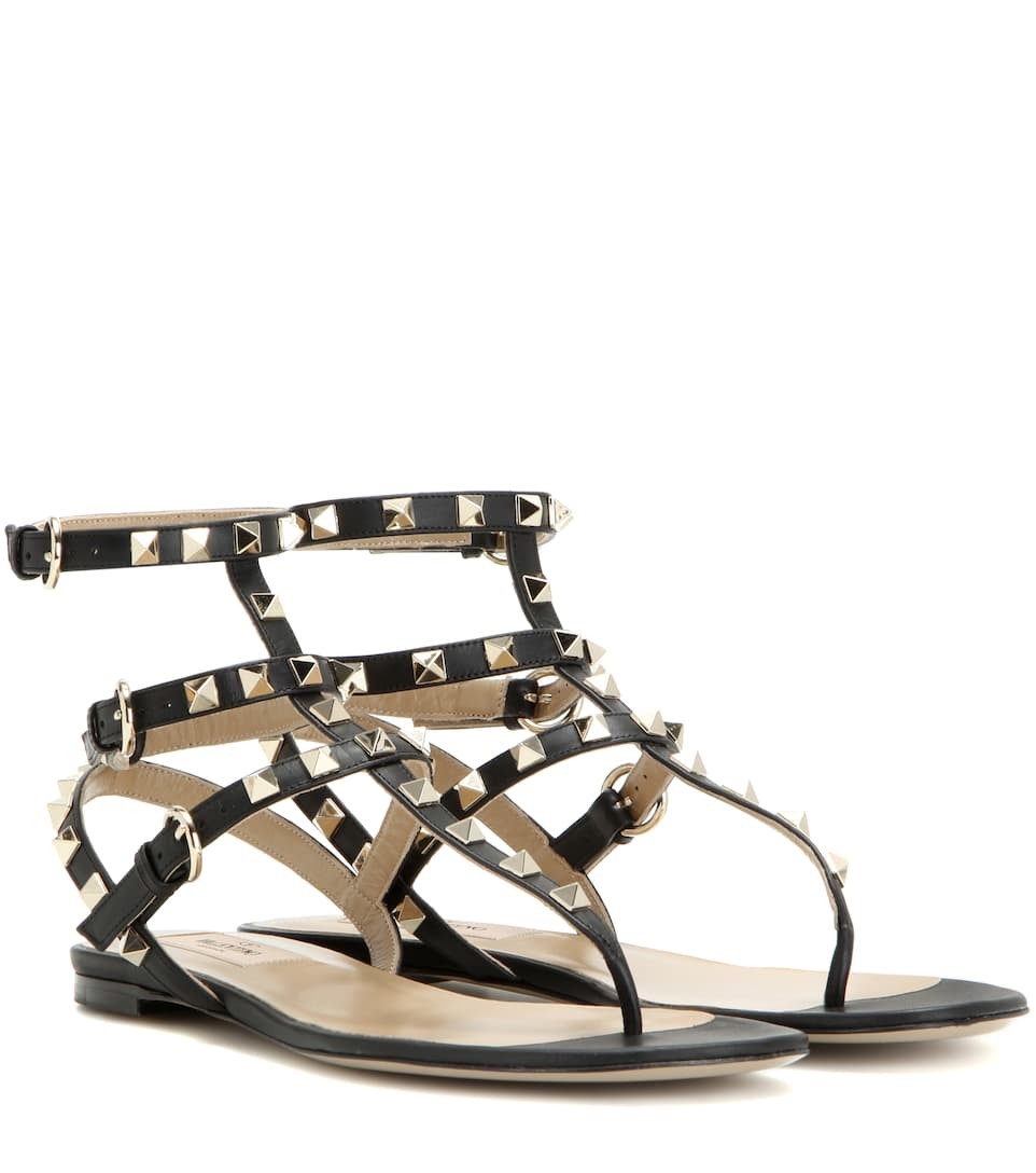 Rockstud leather sandals | Mytheresa (US/CA)