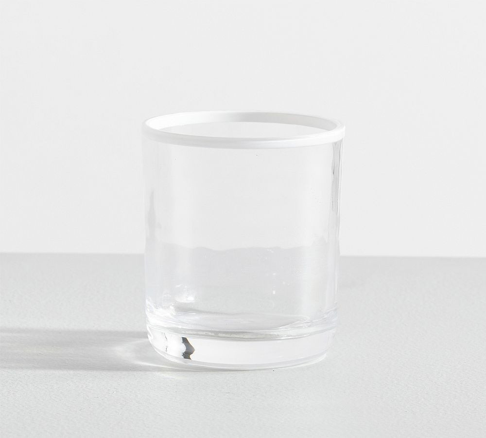 Stripe Rim Acrylic Drinking Glasses | Pottery Barn (US)