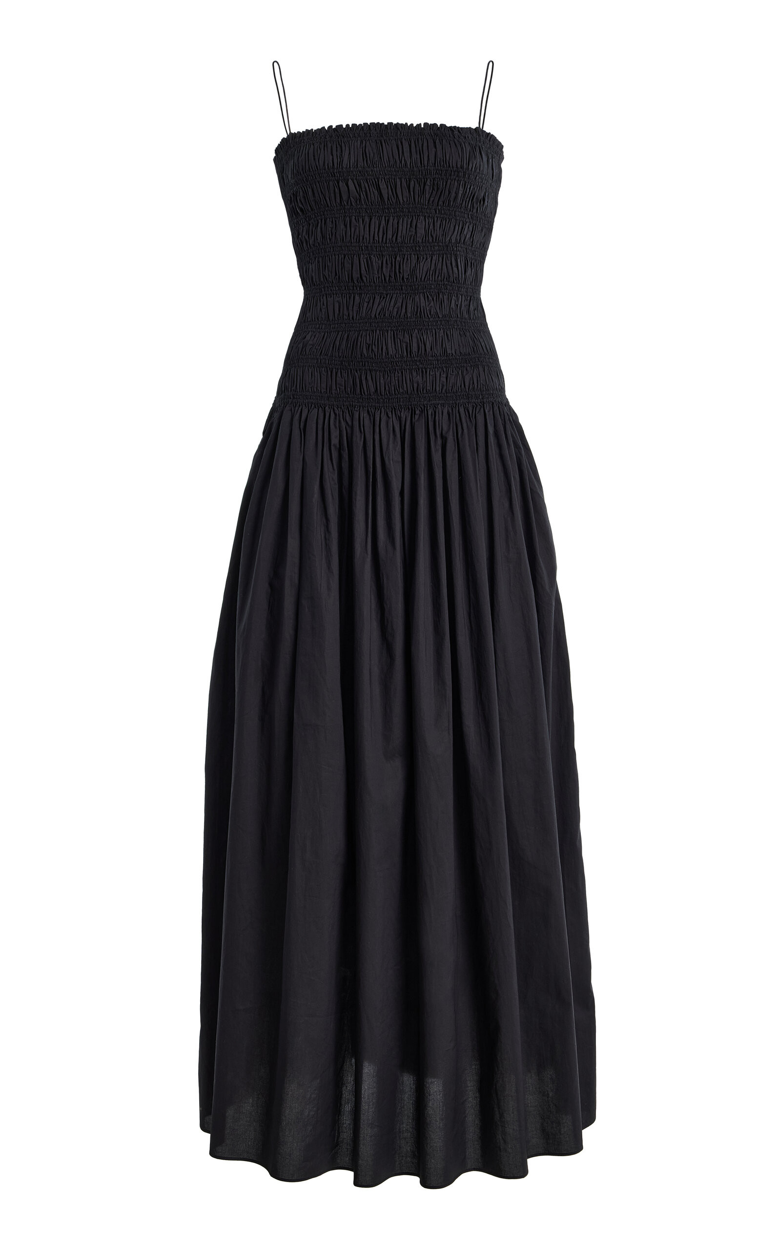 Shirred Cotton Drop-Waist Maxi Dress | Moda Operandi (Global)