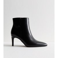 Women's Black Faux Leather Point Toe Ankle Boots New Look | New Look (UK)