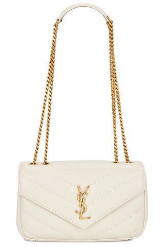 Saint Laurent Small Loulou Chain Bag in Cream | FWRD 