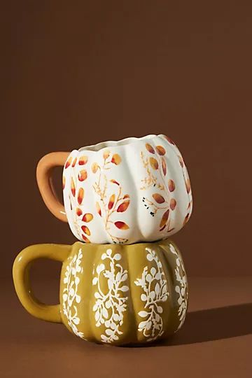 Floral Pumpkin Mug | Anthropologie (US)