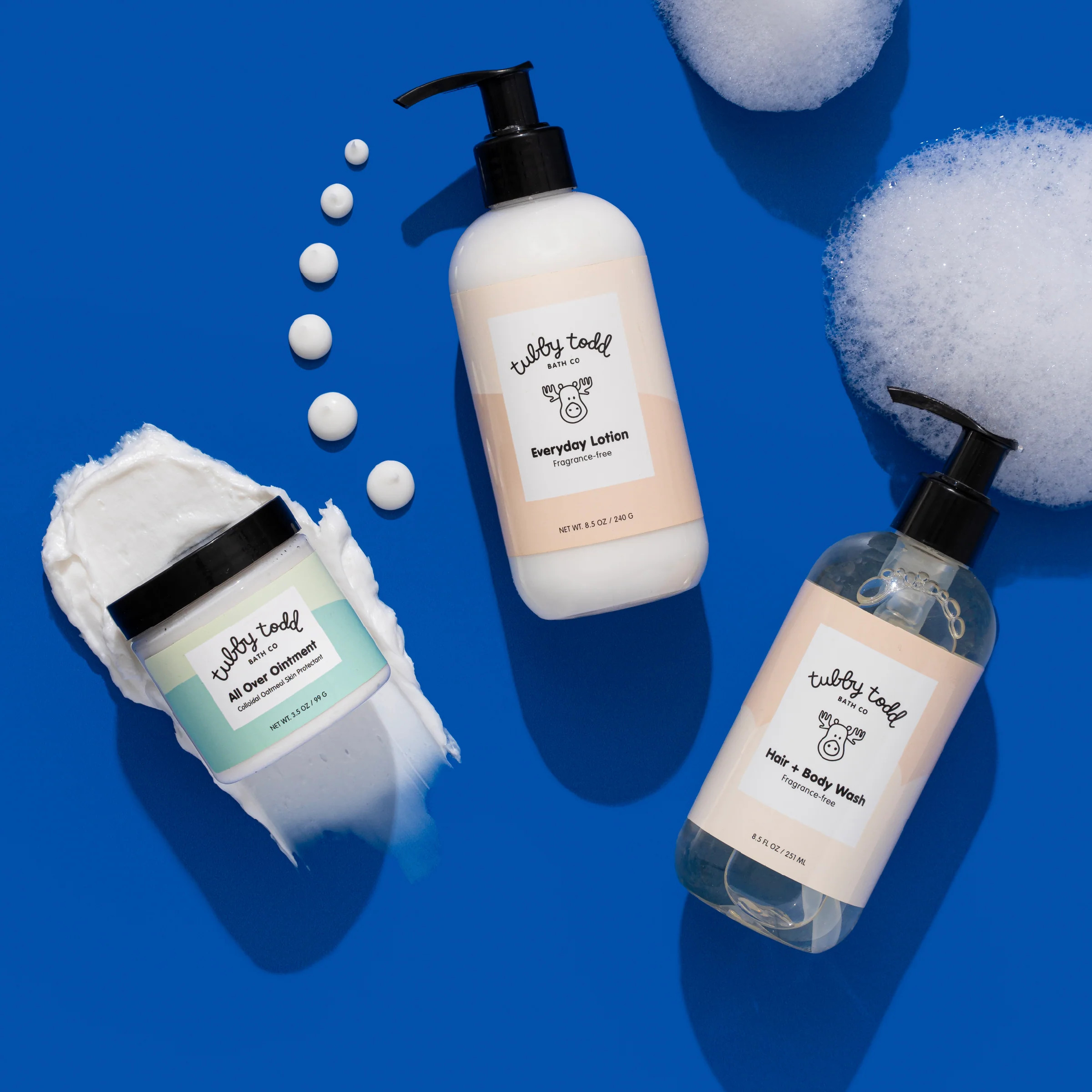The Regulars Bundle - Fragrance-free / 8.5 oz | Tubby Todd Bath Co.