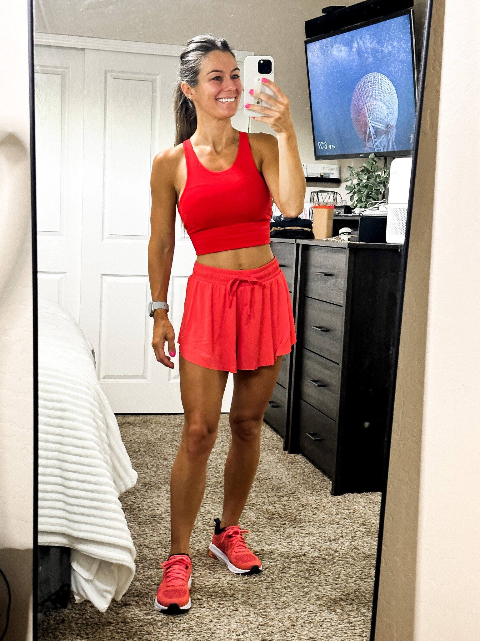 Amazon sports bra - small 
Target shorts - small (prefer Xs)
Walmart sneakers - tts (go up if between sizes 

#LTKunder50 #LTKFind #LTKfit