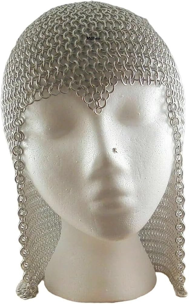 Handmade aluminum chainmail head hood Butted chainmail head scarf Anodized aluminum chainmail hoo... | Amazon (US)
