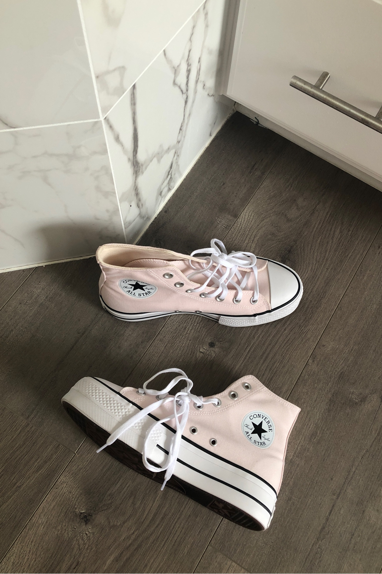 Silver and pink clearance converse