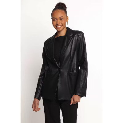 Jamie Faux Leather Blazer - Black 6 | Target
