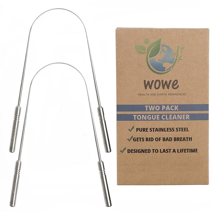 Amazon.com : Wowe Lifestyle Tongue Scraper Cleaner - Eco-Friendly Metal - Get Rid of Bad Breath, ... | Amazon (US)