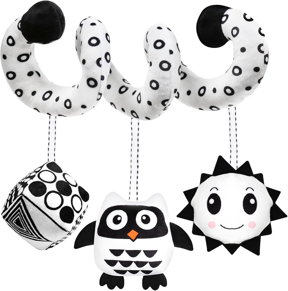 Baby Spiral Hanging Stroller and Car Seat Toys Black and White High Contrast Sensory Toy Newborn ... | Amazon (US)
