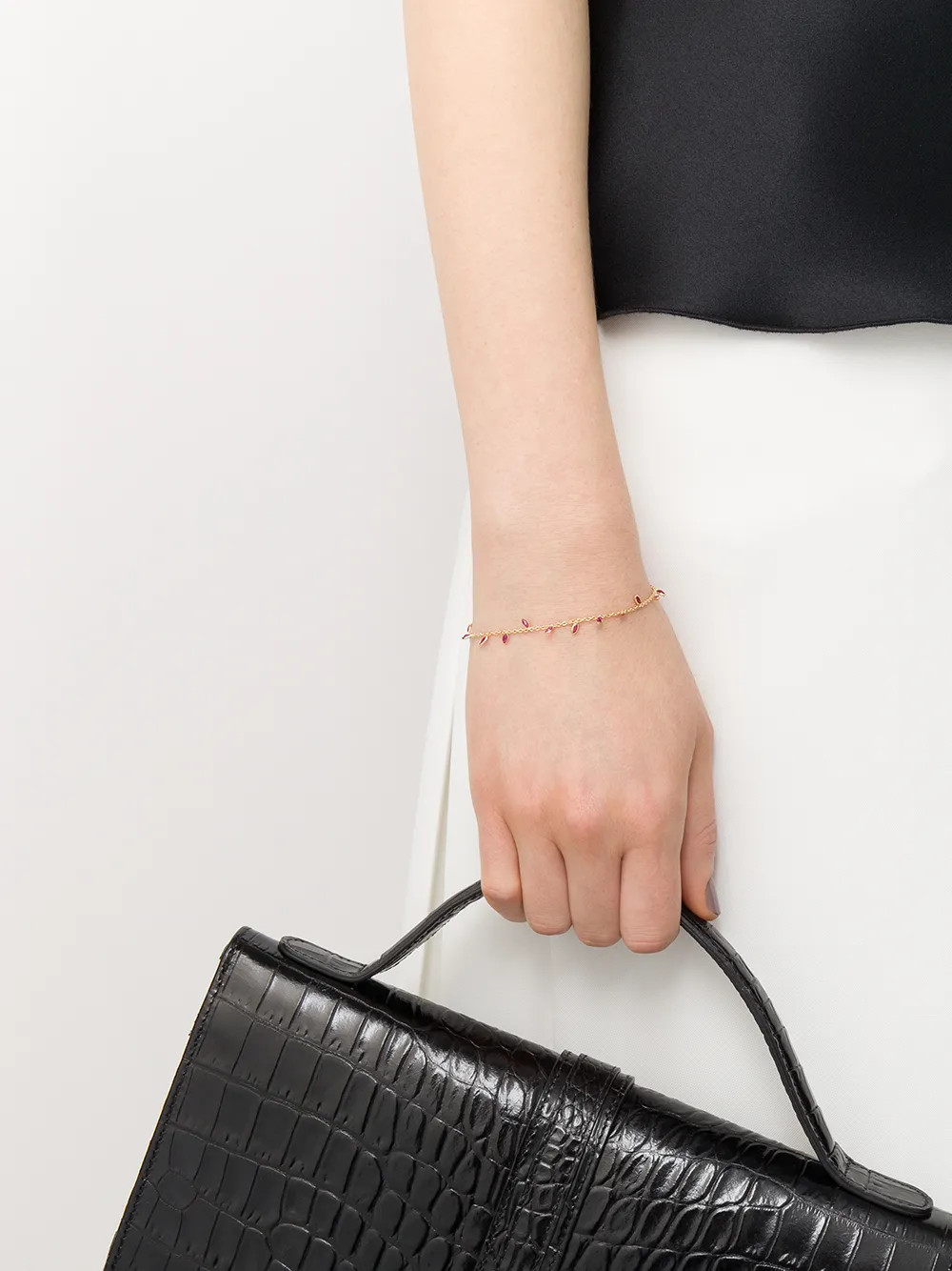 Annoushka 18kt Yellow Gold Vine Leaf Ruby Bracelet - Farfetch | Farfetch Global