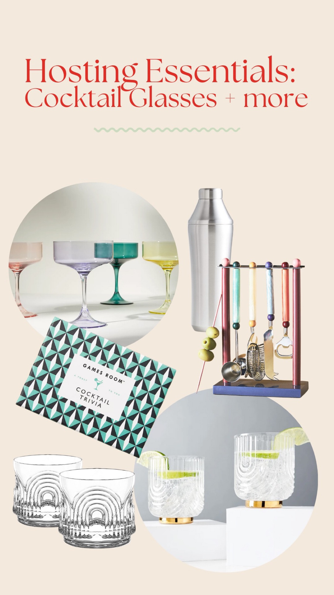 Hosting Essentials: Cocktail glasses + more!

Cocktail glasses; bar cart; games; mixer; cocktail party  

#LTKunder100 #LTKHoliday #LTKhome