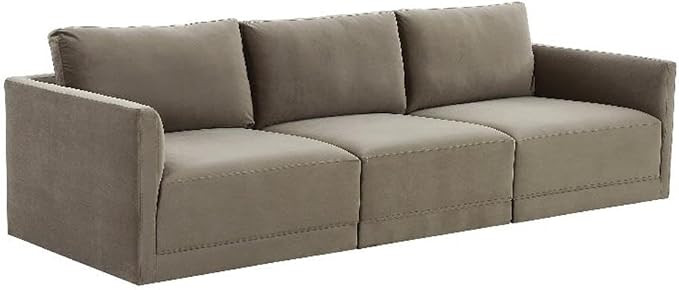 Willow 105" Taupe Performance Velvet Modular Sofa - TOV Furniture | Amazon (US)
